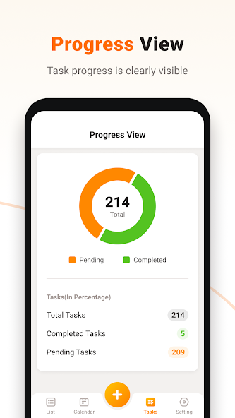 Tasky progress view screenshot